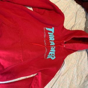 Red thrasher hoodie
